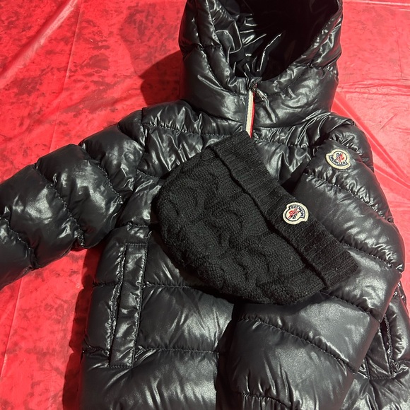 Moncler Other - Authentic Moncler Shiny Black Puffer Jacket with Knit beanie bundle